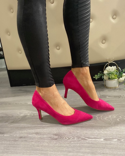 Cerise pink suede on sale shoes