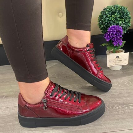 1-23313-41-580 Bordeaux Patent Platform Zip Trainer