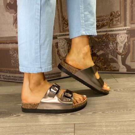 Heavenly Feet "Totnes" Platinum Buckled Slider