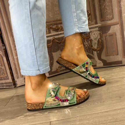 Heavenly Feet "Jess" Apple Sequin Beaded Slider