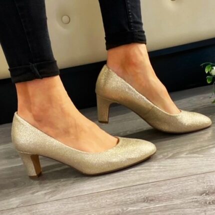 Tamaris Light Gold Glam Court Shoe 1-22418-20 967