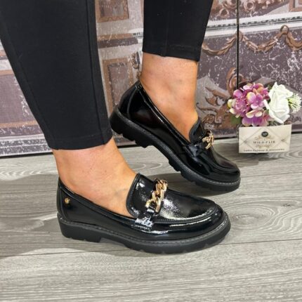 Zanni & Co "Daqia Ink Link" Patent Loafer.