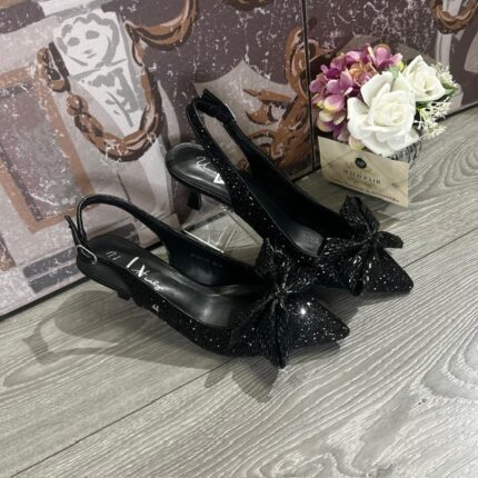 Una Healy "I'm Not Ok" Vinyl Black Dazzle Slingback