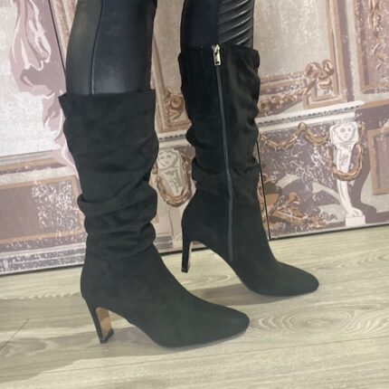 Una Healy "Chameleon" Vinyl Black Knee High Boot