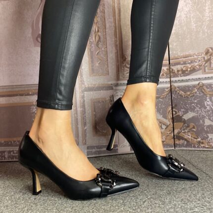 Sorento "Markree" Black Diamonds Court Shoe