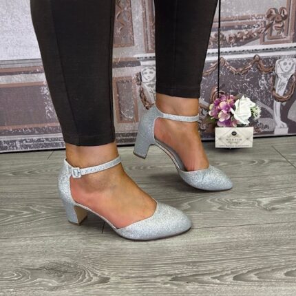 Tamaris "24432-41-919" Silver Glam Ankle Strap Shoe