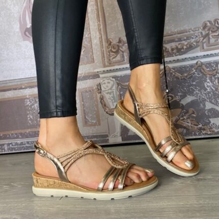 Tamaris "1-28714-46-900" Bronce Mini Wedge Sandal