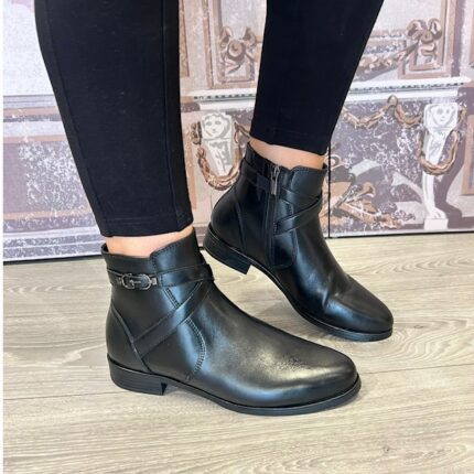 Tamaris "1-25371-47 001" Black Leather Ankle Boot
