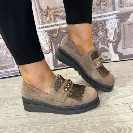 Zanni & Co. "Jinzhai" Khaki Wedge Loafer