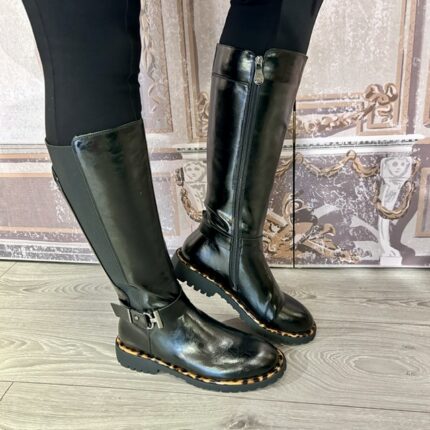 Zanni & Co. "Yeshan" Ink Black Knee High Boot