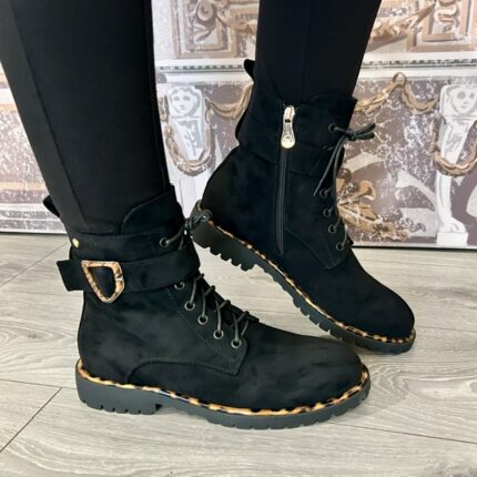 Zanni & Co. "Daiqiao" Ink Black Doc Boot