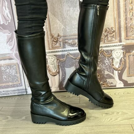 Kate Appleby "Eybister" Vinyl Black Knee High Boot