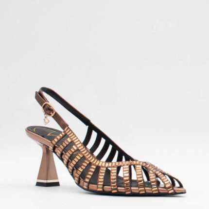 Una Healy "Cold Heart" Bronzilla Caged Slingback